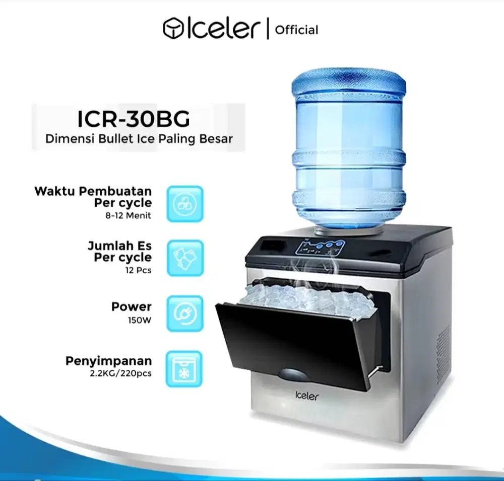 Mesin Es Batu Iceler 30KG/24 jam Ukuran Es Besar