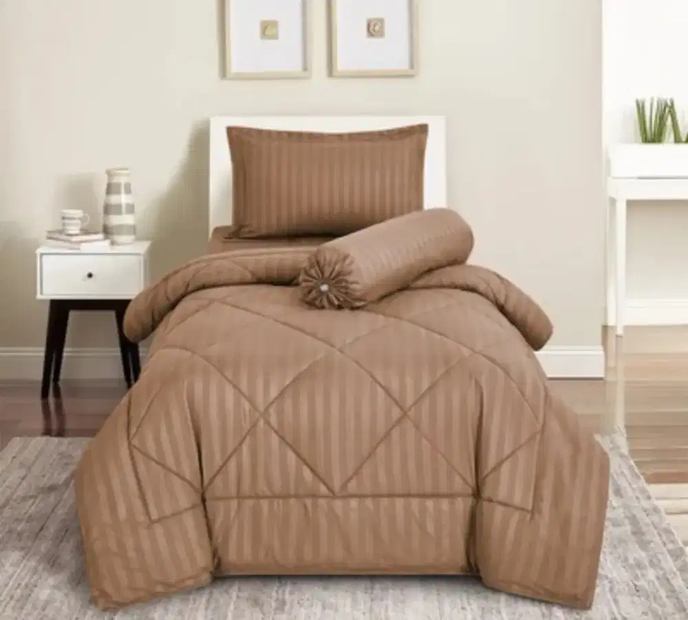 Seprai Single Microfiber Emboss 120x200CM Set 4 Pcs Sleeplite 10655132