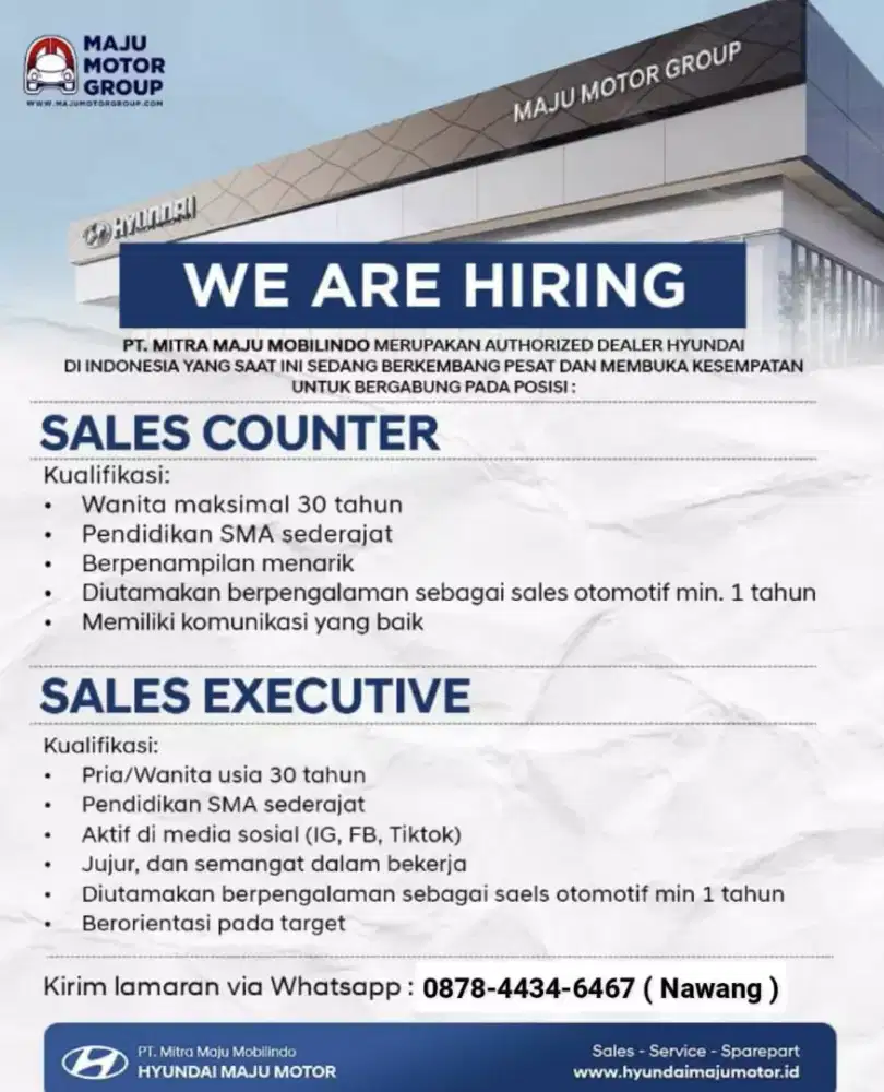 Loker marketing hyundai