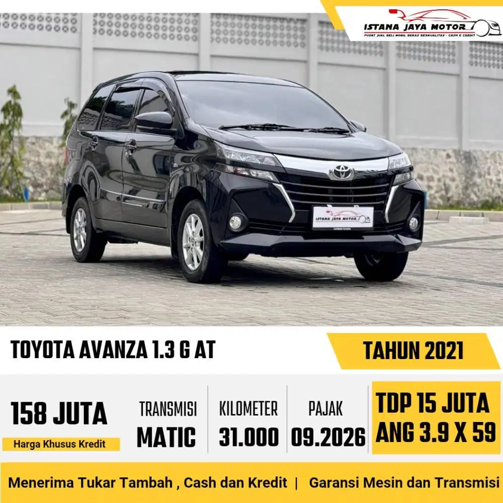 LOW KM Toyota Avanza 1.3 G AT 2021 Hitam LAST EDITION