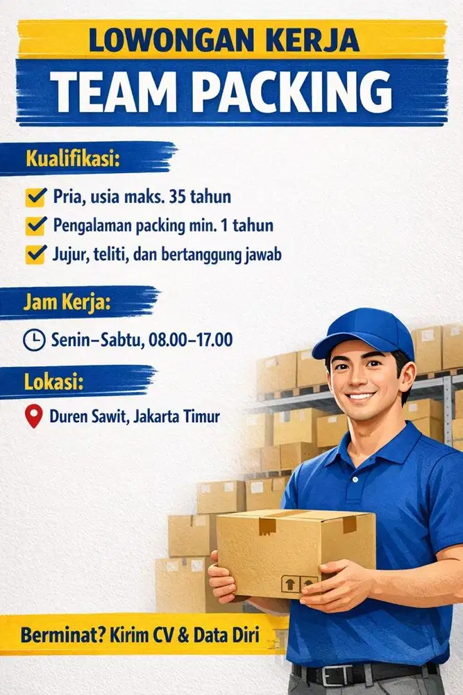 DICARI TEAM PACKING - DUREN SAWIT JAKARTA TIMUR