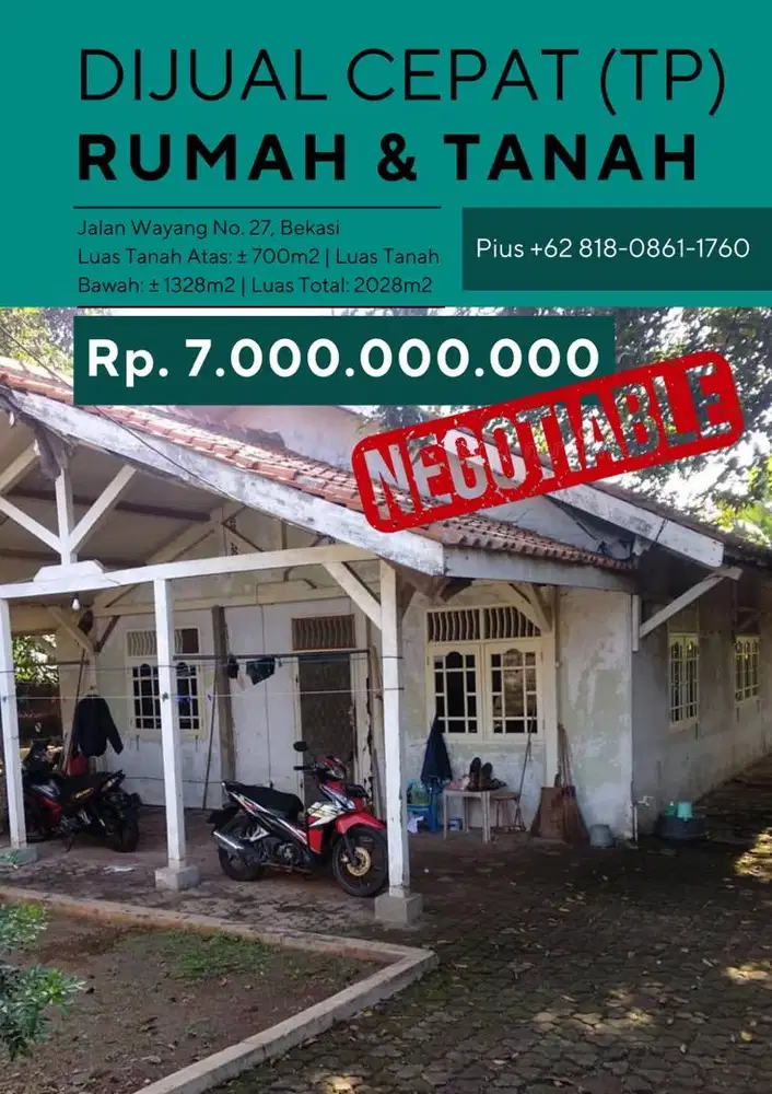 DIJUAL CEPAT (TP) TANAH 2000m2 BEKASI