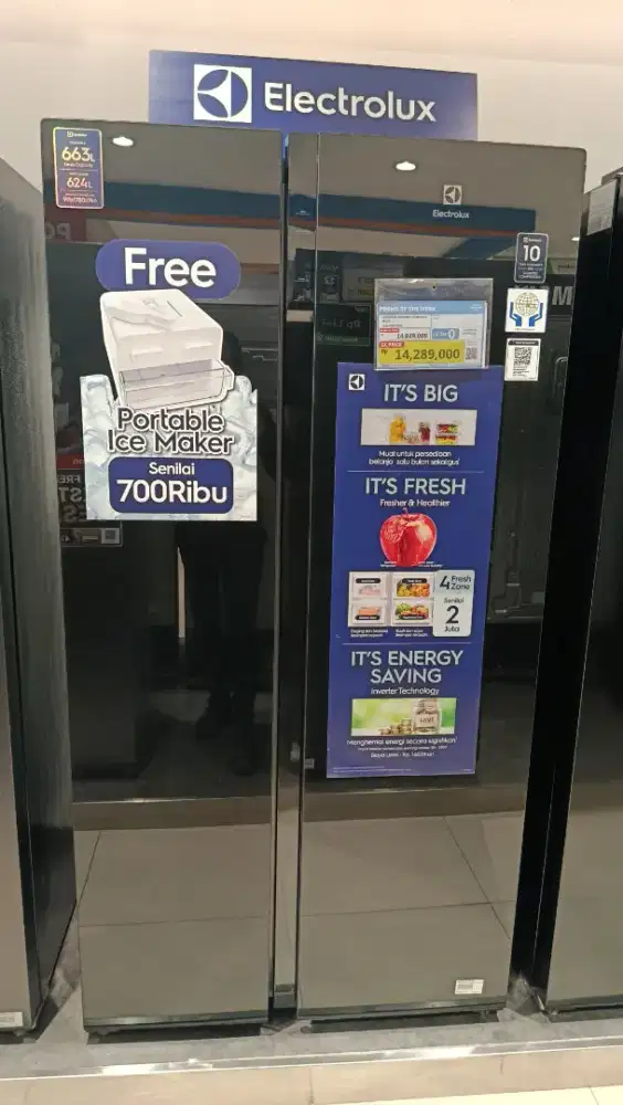 KULKAS ELECTROLUX SBS, BISA CASH/DEBIT/CICILAN TANPA KARTU KREDIT