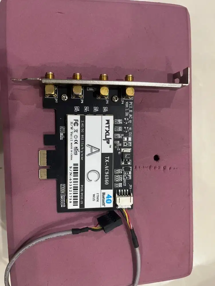 PCIe Wi-Fi + Bluetooth Card – WTXUP TX-AC9460 / AC Adapter