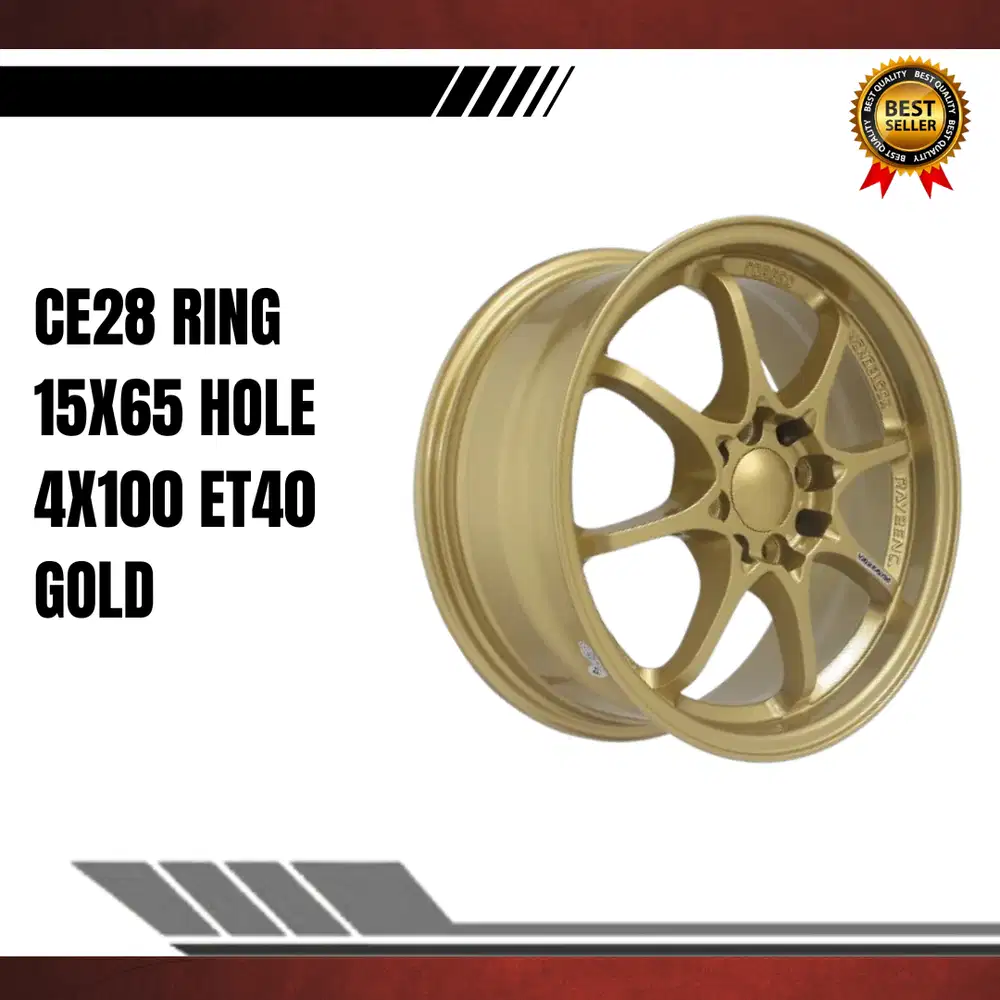 Velg mobil  model ce28 ring 15 lebar 6,5 hole 4x100 gold