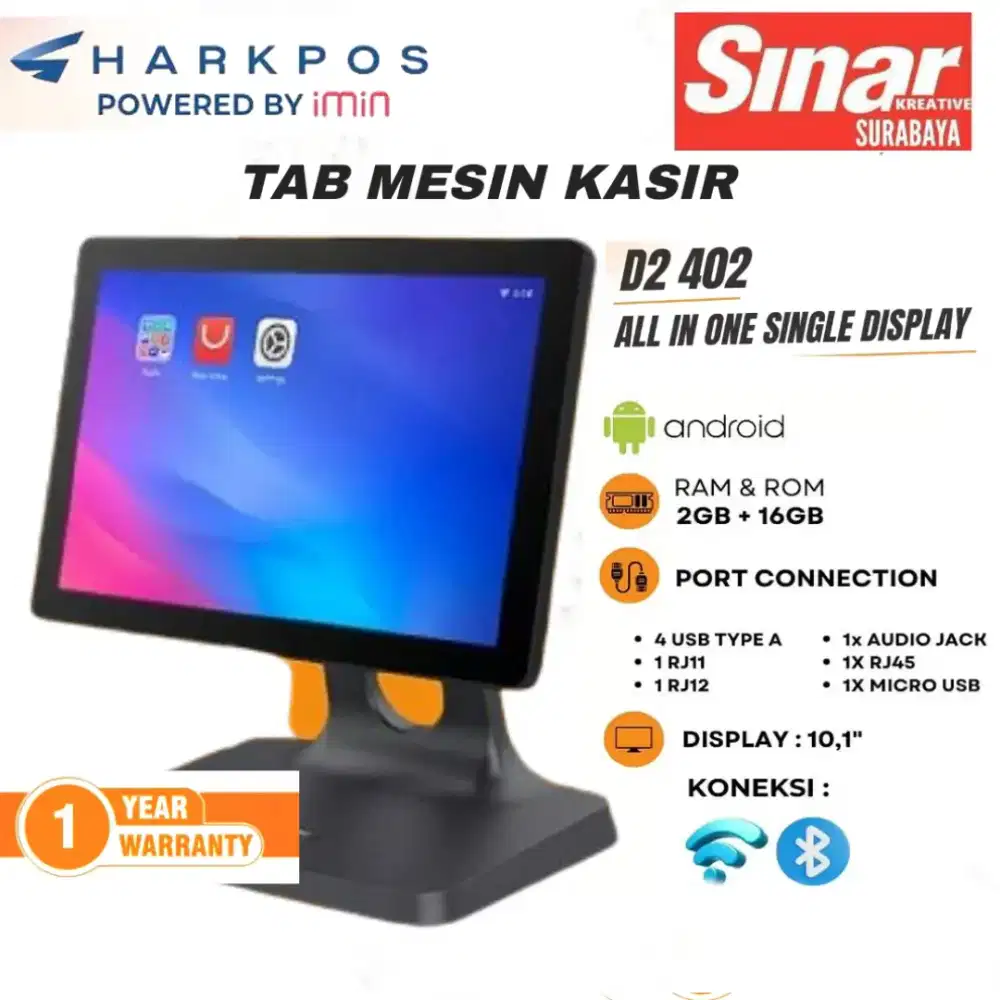 Android POS Tablet Mesin Kasir Touch Screen iMin D2 402 All In One