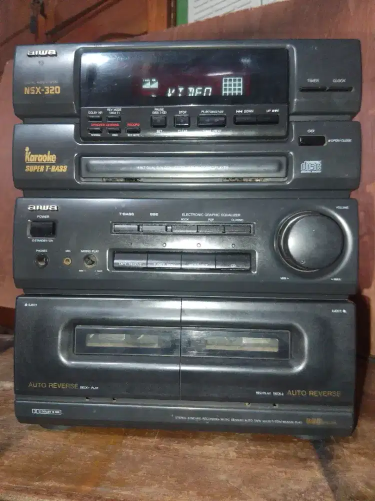 Aiwa Amplifier NSX 320, full ori, AUX ok, T Bass, BBE, build up Japan