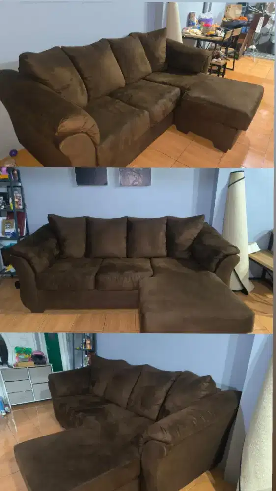 DI JUAL SOFA L COKLAT
