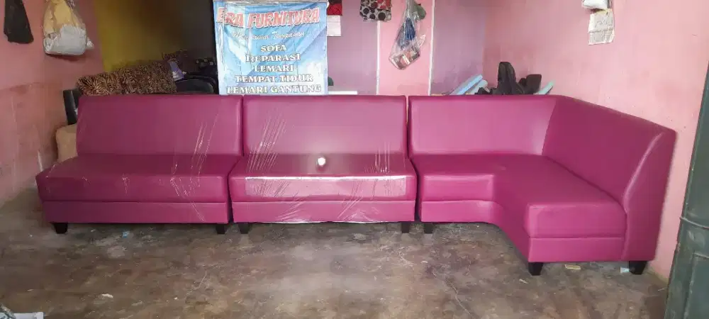 Erafurniture*sofa CAFE ungu kain kulit /pcs