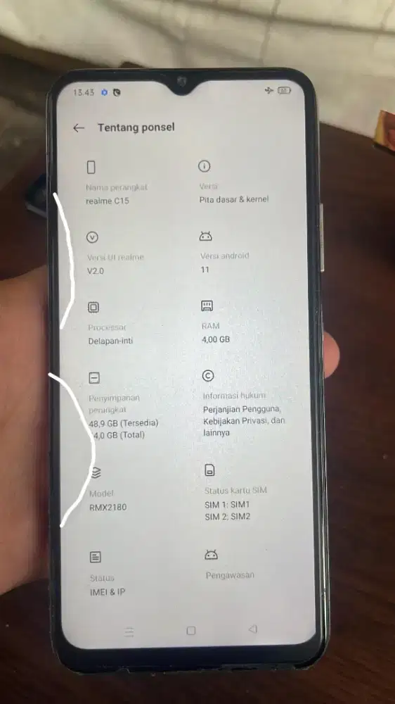 hp realme c15 ram 4/64