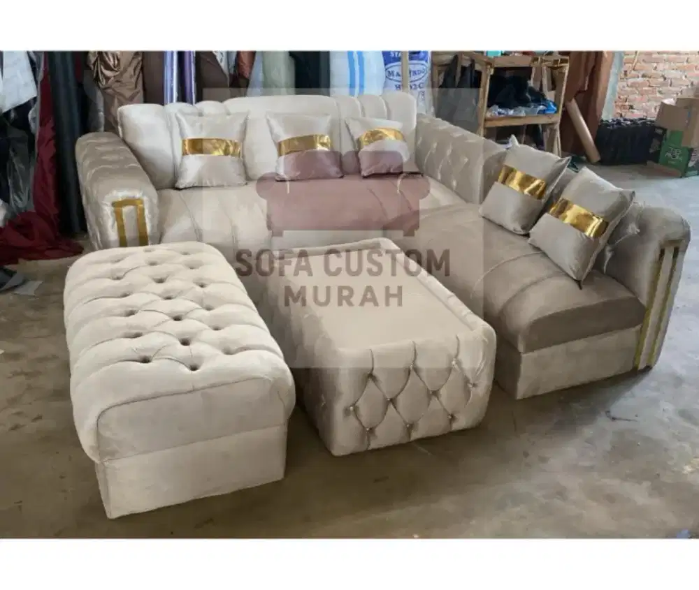 Sofa L sudut  Chester puk besar