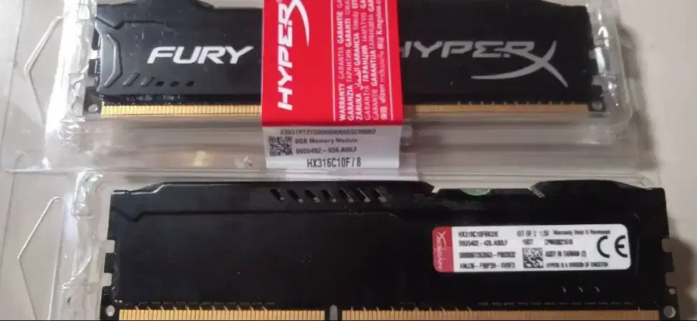 DDR3 Kingston Fury Hyperx 2x4GB 8GB RAM DUAL CHANNEL