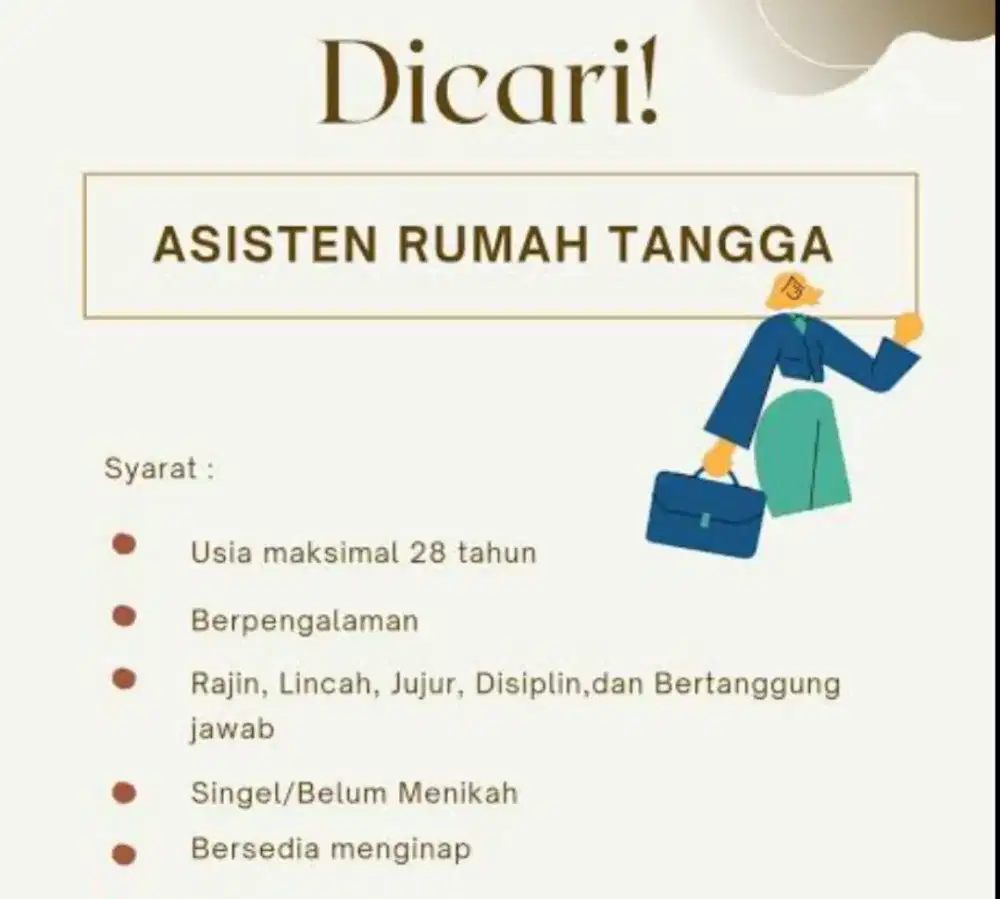 Cari ART momong & Beberes