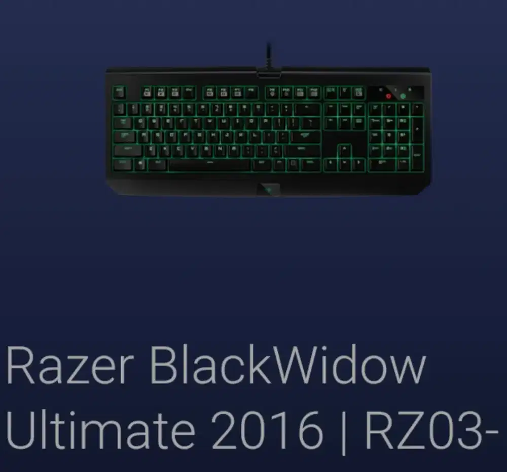 RAZER BLACKWIDOW ULTIMATE 2016 MECHANICAL GAMING KEYBOARD