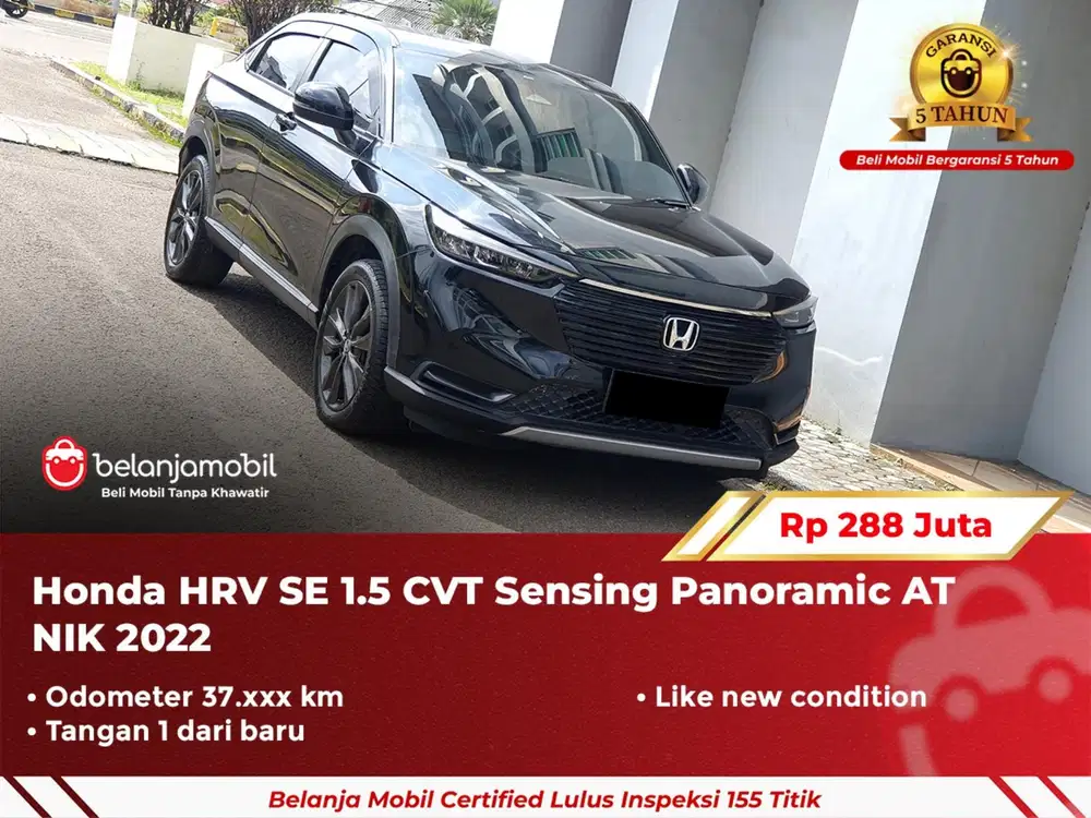 [ GARANSI 5TH ] Honda HRV HR-V HR V SE 1.5 Sensing Panoramic 2022 2023