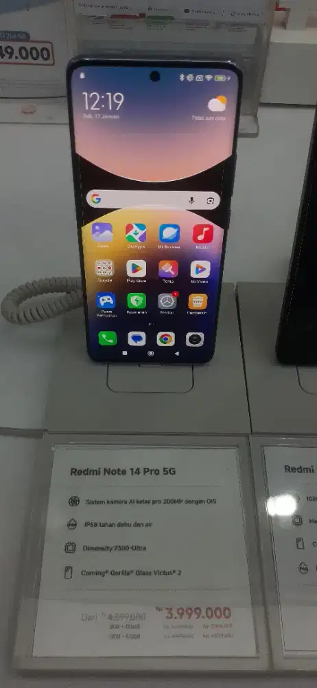 READY NOTE 14 PR0 5G 8/256GB GARANSI RESMI RP. 3,999,000  NEW