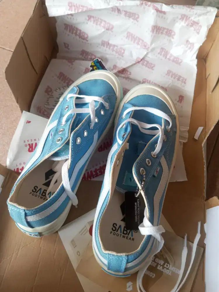 DI JUAL SABA Veloz Pro Sky Blue Sepatu Sneakers Casual Pria Original