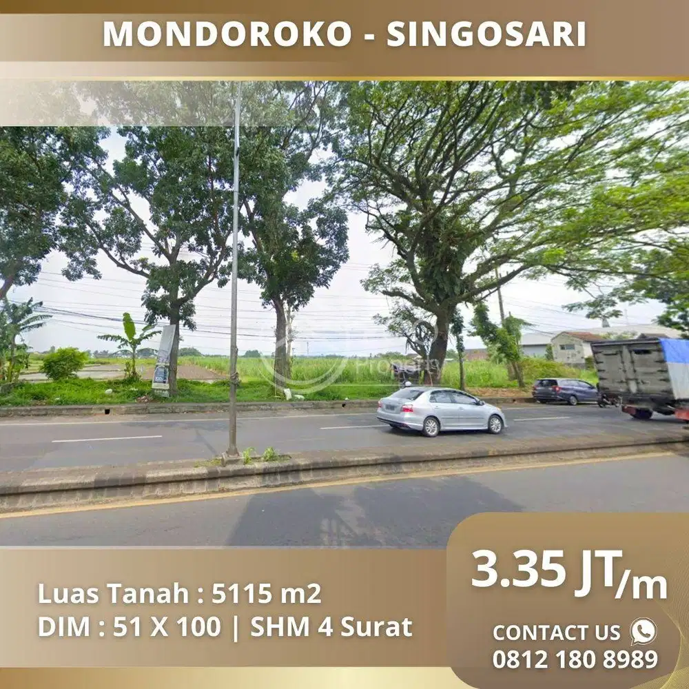 Tanah Lokasi Nol Jalan Raya Mondoroko Singosari Seberang Hino
