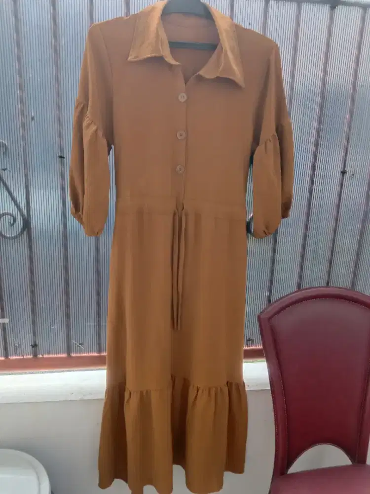 Long dress warna olive