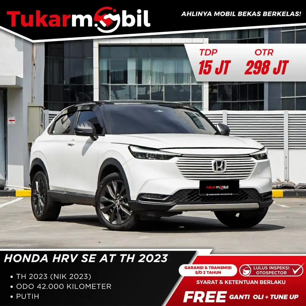 [BERGARANSI] HONDA HRV SE MATIC TAHUN 2023 PUTIH GENAP PAJAK PANJANG