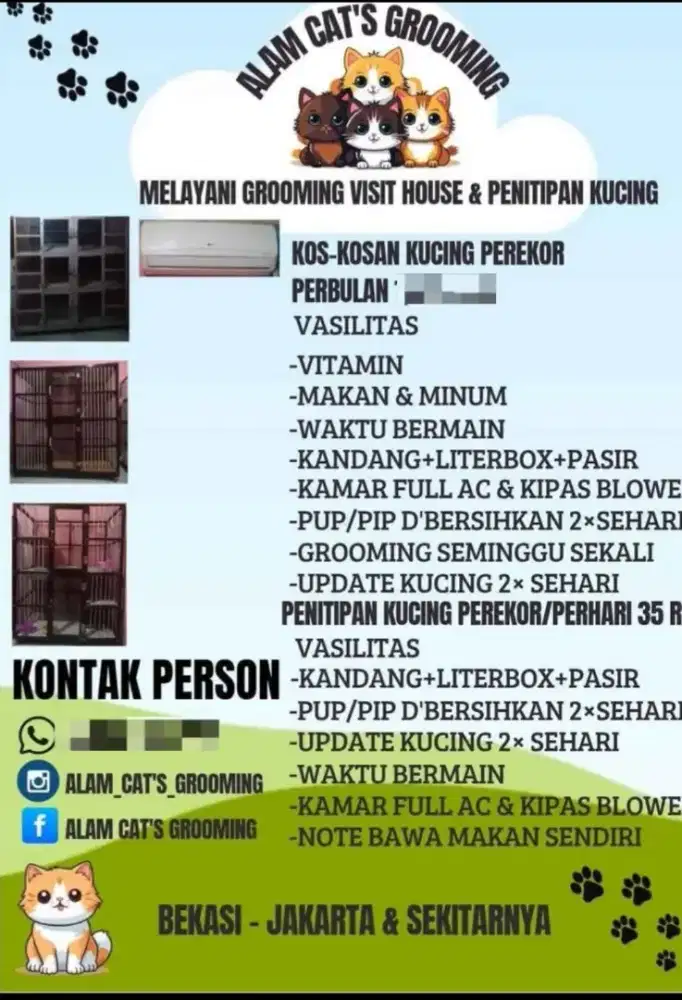 Grooming visit dan pethotel,kos² kucing