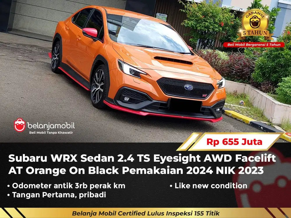 [ GARANSI 5TH ] Subaru WRX Sedan 2.4 TS Eyesight AWD 2023/2024