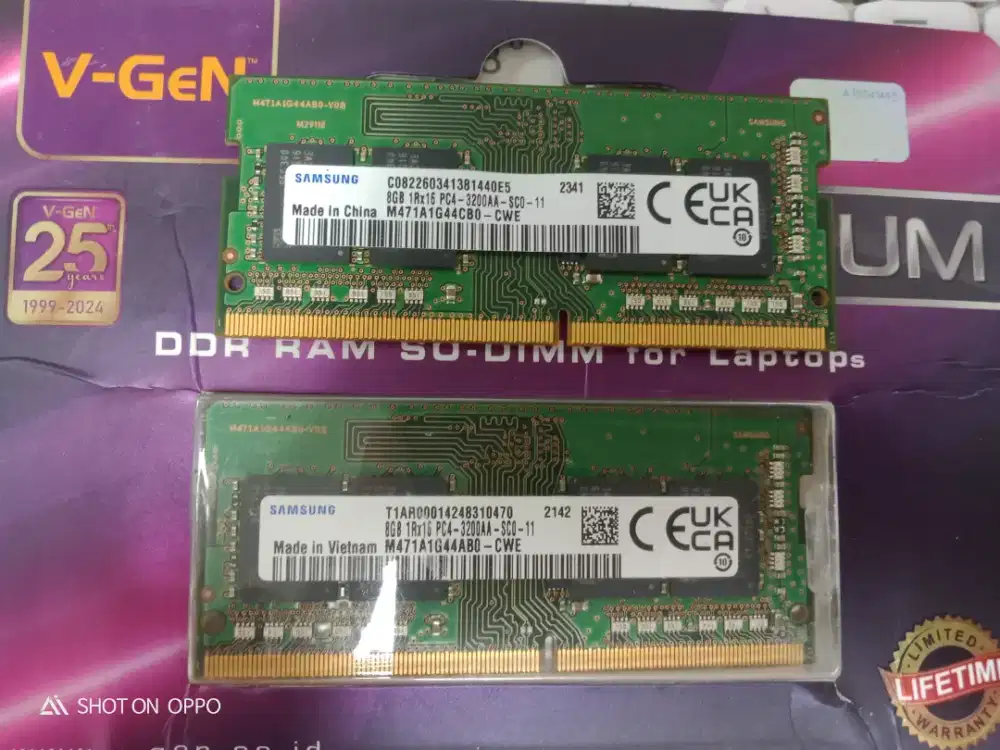 JUAL RAM SODIM 8GB DDR4 CABUTAN LAPTOP MERK SAMSUNG PC 3200