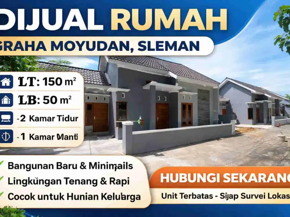 Rumah Minimalis Siap Huni di Graha Moyudan, Sleman