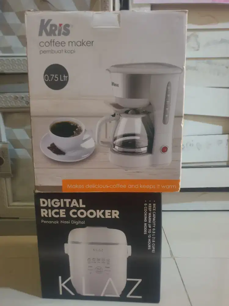 Pembuat kopi dan rice cooker