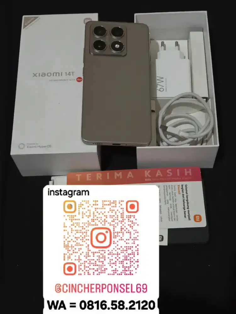 Jual hp Xiaomi 14T 5g 12/512 hitam likewnew istimewa mulus grns 09 27
