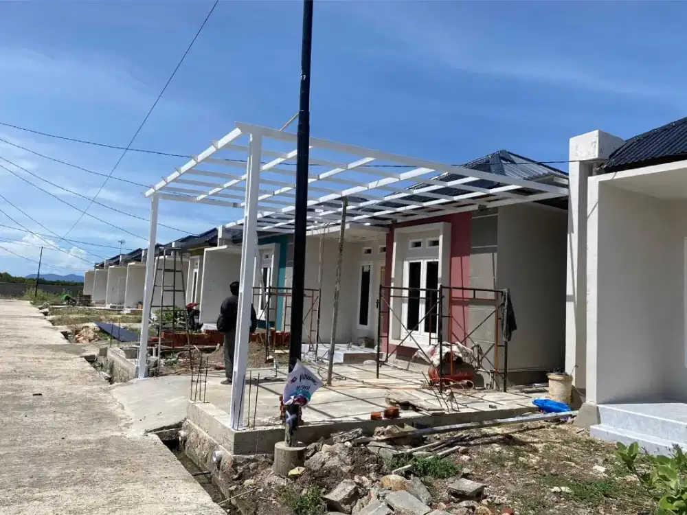 Pemasangan kanopi ragka baja dll