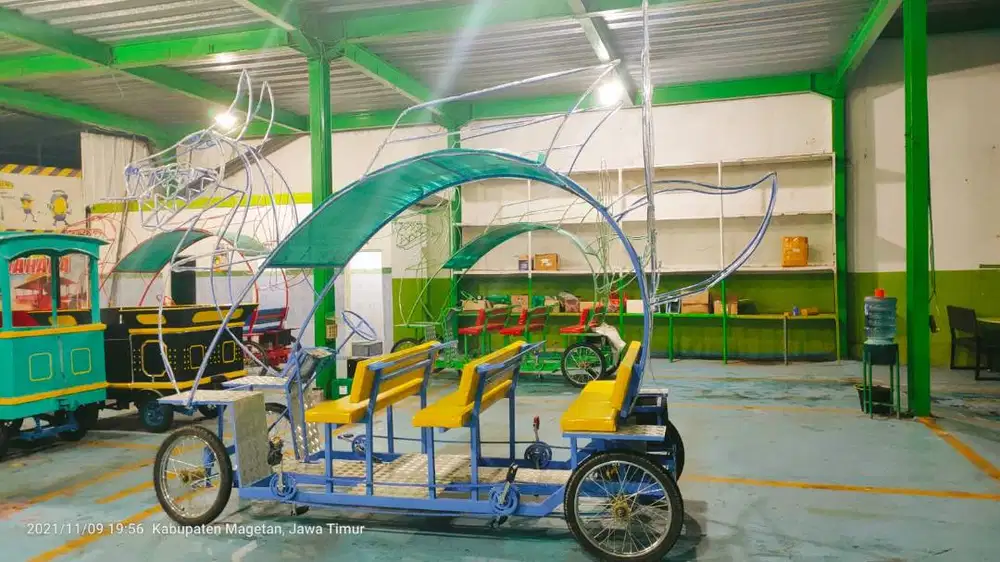 Jual odong odong becak cinta gowes pedal ilham industri wahana