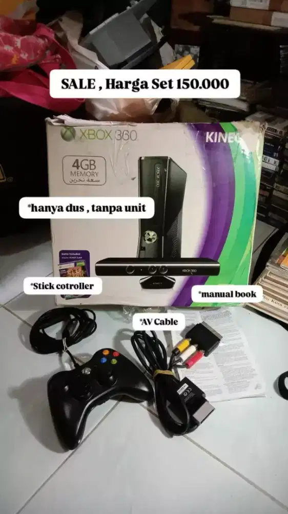 Xbox 360 , Hanya Perlengkapan Seperti Dus , Stick dll