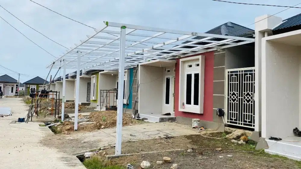 Pemasangan kanopi ragka baja ringan dan pemasangan