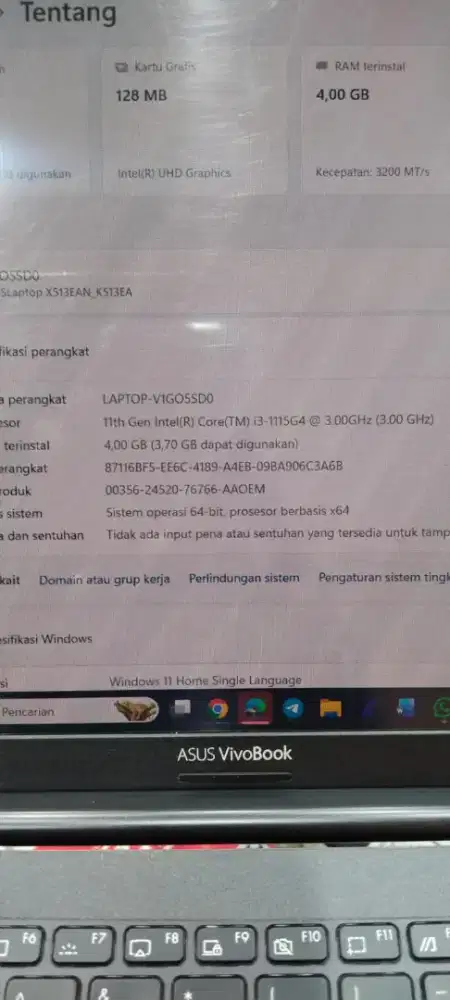 Lactop Asus Vivo book 15 mlus normal semua nya SM charger dan tas nya