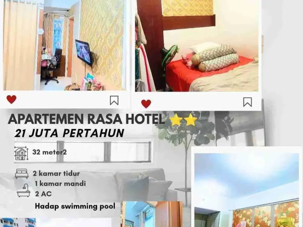 2 BR • 21 jt/th Apartemen Puncak CBD - Dekat Graha Family