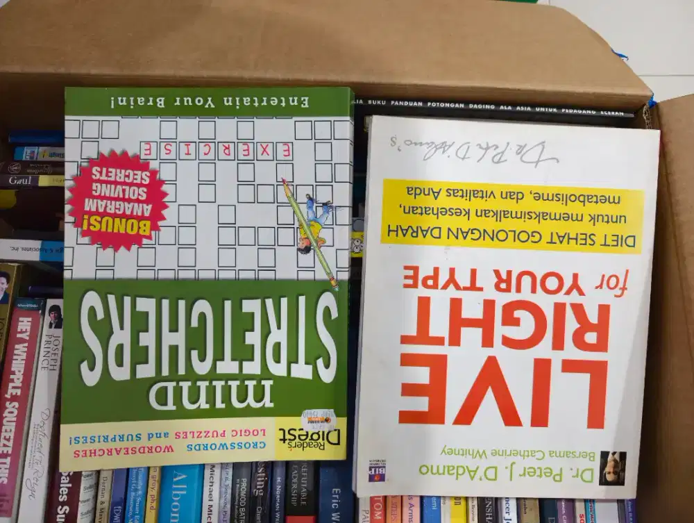 Buku bekas / novel, non-fiction, self help, design, makanan