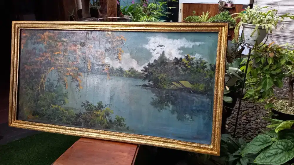 Lukisan Oil Kanvas Kuno