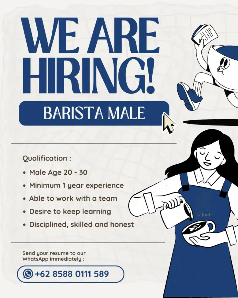 Dibutuhkan Segera Barista Wanita