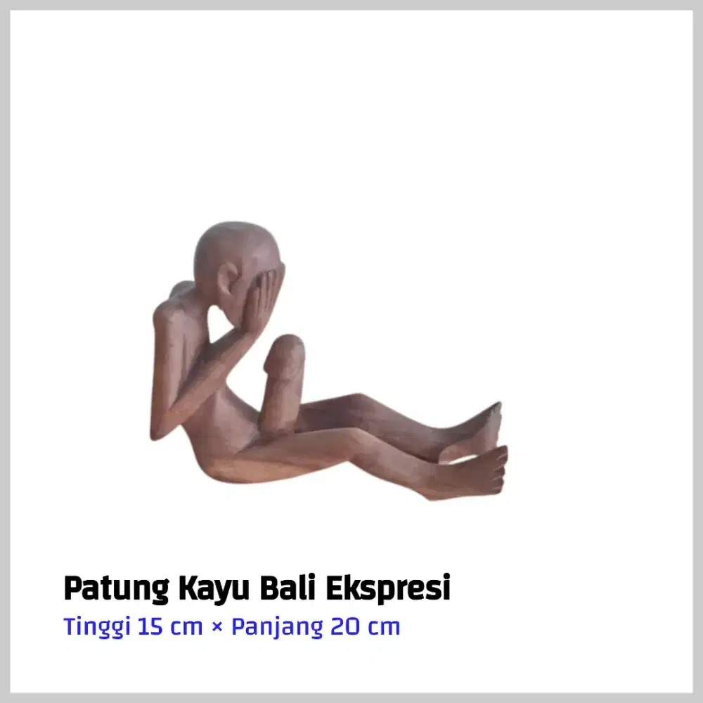 Patung Kayu Bali Ekspresi 15 × 20 cm Ukiram Tangan