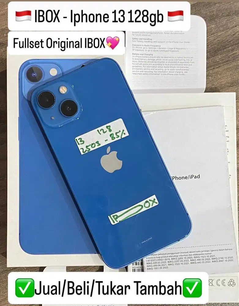 Iphone 13 128 Gb Blue Resmi ibox Bisa cicilan 0%
