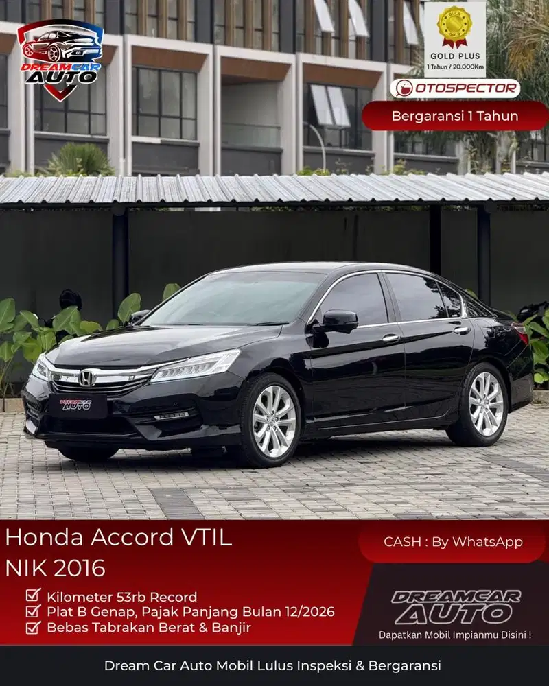 [ KM53RB ] Honda Accord VTIL 2016 Hitam Non VTI Camry V G Hybrid