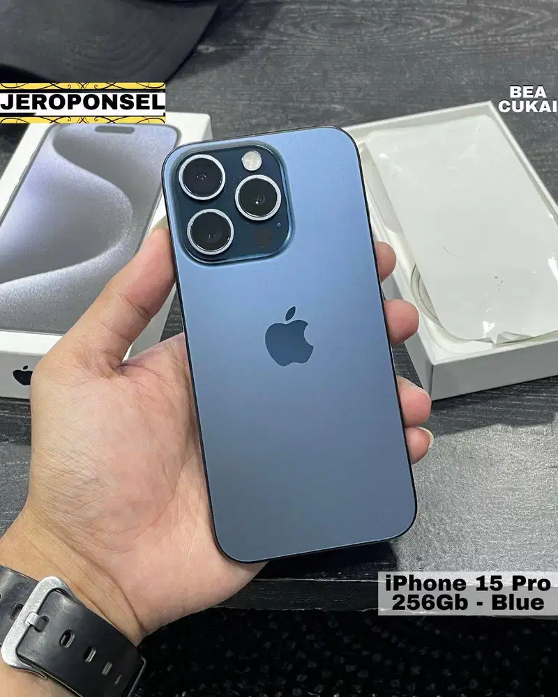 IPHONE 15 PRO 256GB BLUE TITANIUM MULUS LIKE A NEW FULL ORIGINAL