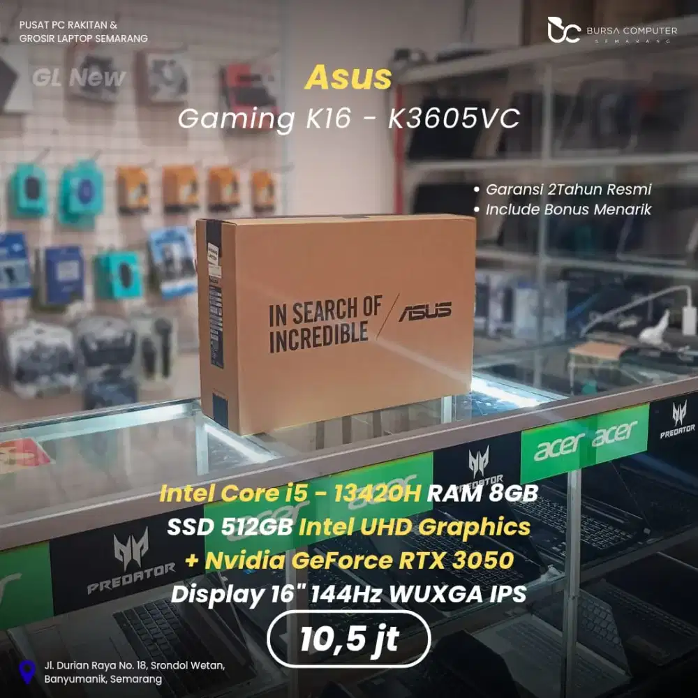 ASUS Gaming K16-K3605VC | Core i5 13420H 8GB 512GB RTX3050