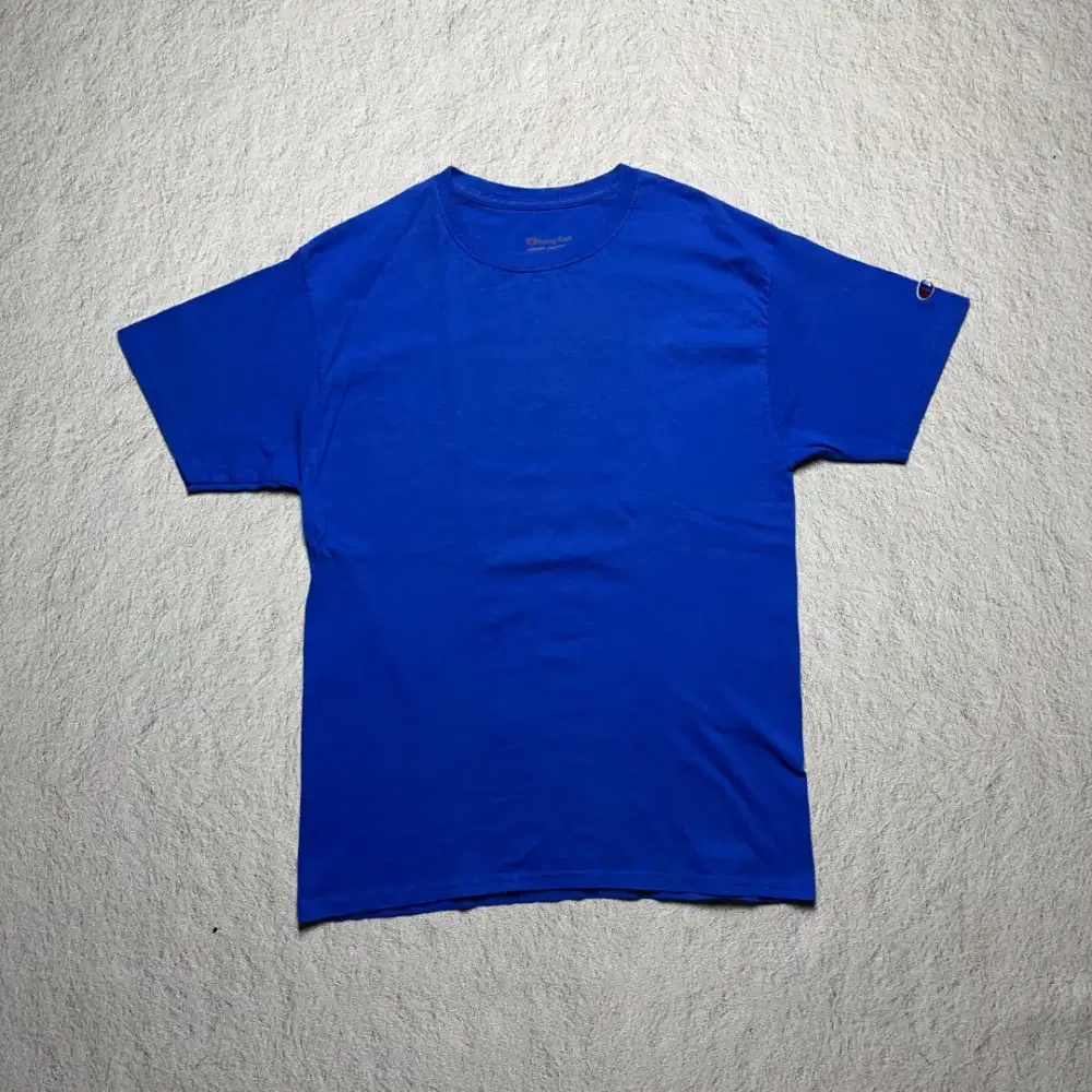 T-SHIRT CHAMPION KAOS POLOS BAJU BIRU ORIGINAL