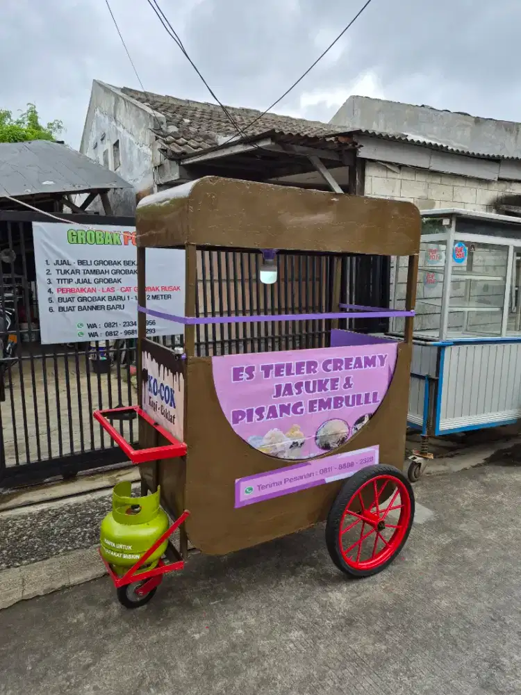 Gerobak Minuman/ Gorengan/ Sempol Ayam- Grobak Bekas