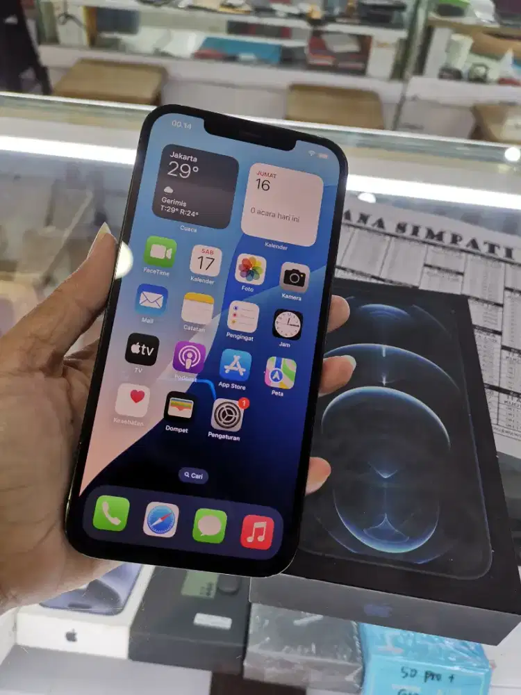 Iphone 12 pro max 256 gb blue mulus fullset garansi resmi ibox