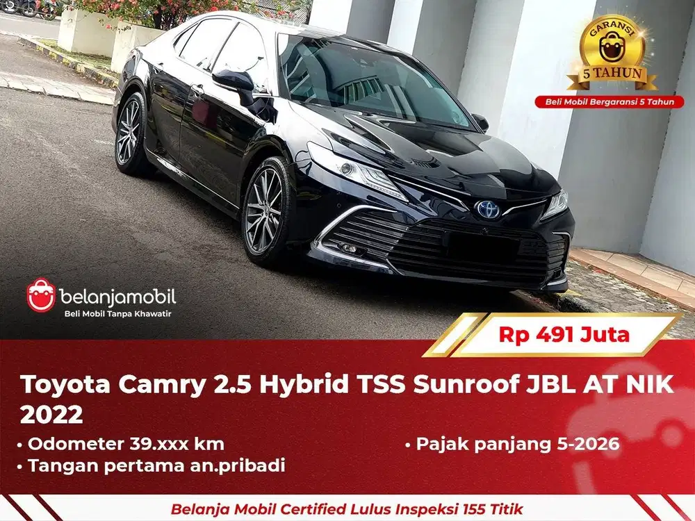 [ GARANSI 5TH ] Toyota Camry 2.5 Hybrid TSS Sunroof JBL AT 2022/2023