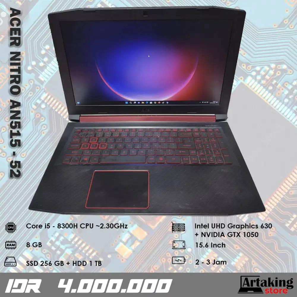 SERI GAMING - Acer Nitro AN515 - 52 - Core i5 - Gen 8 th - SSD 256 GB
