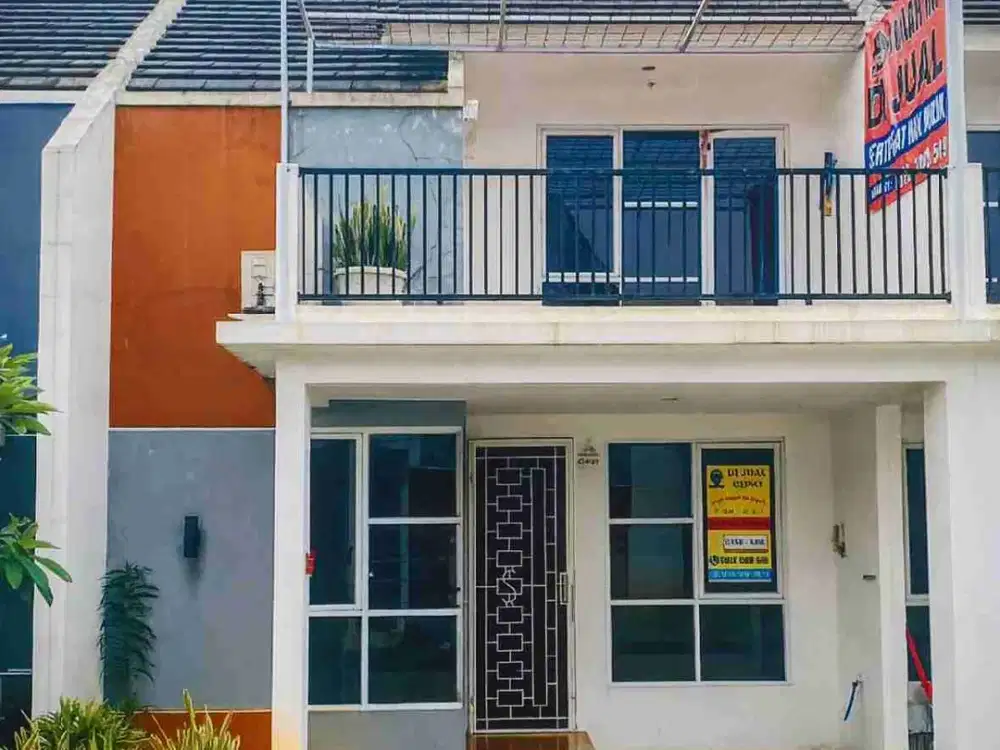 Jual rumah cantik 2 lantai cluster Prima Aryana Karawaci depan taman